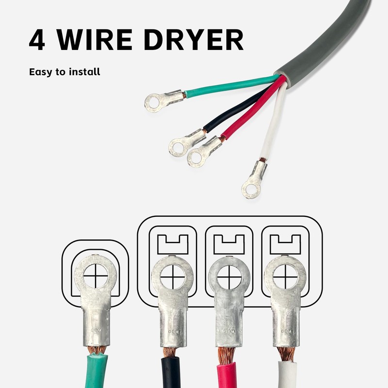 GREATIDE 4 Prong Dryer Cord, 6 Ft 10/4 SRDT, 30