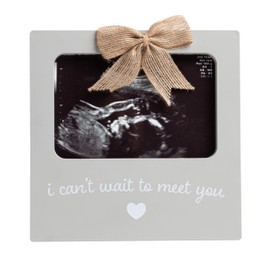 Kate & Milo Kate & Milo Baby Sonogram Photo Frame, I Can't Wait To Meet You Ultrasound Keepsake Frame, Pregnancy Announcement Idea, Nursery Décor, Baby Girl and Baby Boy Gift, Gray