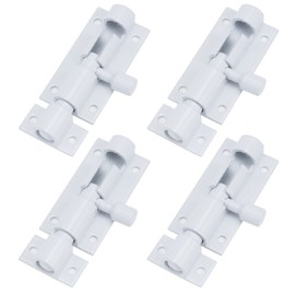 MY MIRONEY White Barrel Bolt Lock Aluminum Alloy Slide Bolt Latch 2 Inch Door Latch Lock Security Sliding Lock with Screws Pack of 4