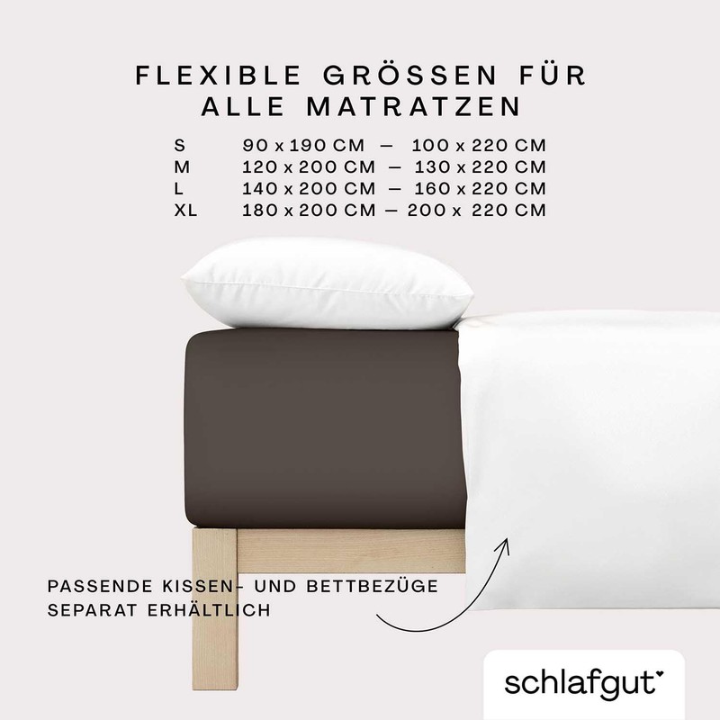 Schlafgut Pure Boxspring Fitted Sheet 90 x 190 cm to