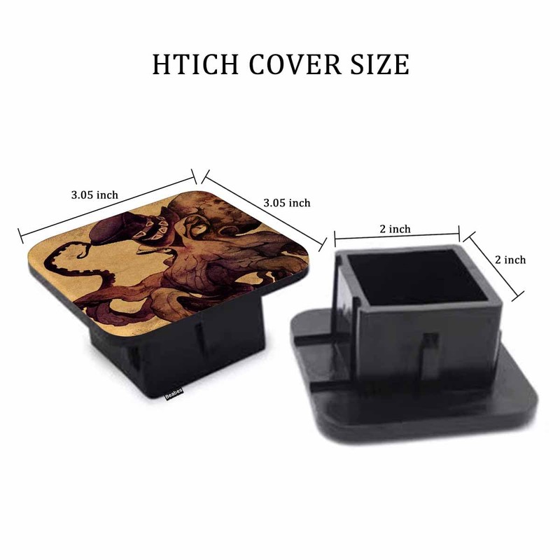 Beabes Soft Rubber ocean animal Octopus Square trailer Hitch Cover