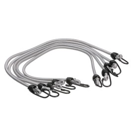 Seachoice 79571 Elastic Shock Cords – 5 Pack – Silver – 30 Inch Long – 3/4 Inch Hooks