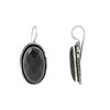 I Jewels Womens Silver Oxidised Teardrop Earrings With Oval Stones