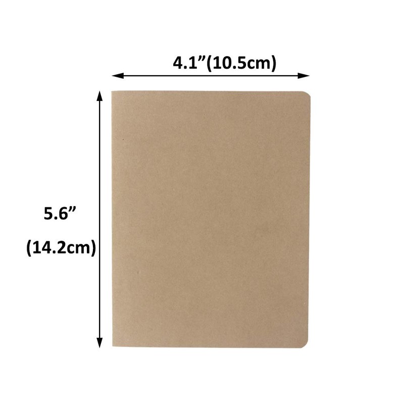 ZMCYN 24 Pack Kraft Cover Blank Notebooks A6 (14x10 cm),