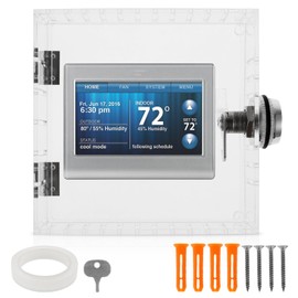 Hnvdkln Thermostat Box, Thermostat Guard Box, Easy to Install Thermostat Cover, Clear Acrylic Thermostat Protective Cover, Thermostat Lock Case with Coded Lock for Most Thermostats(15x15x15)