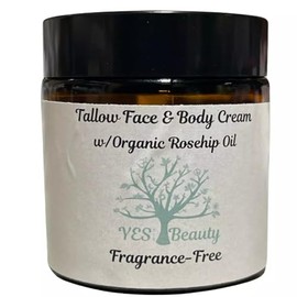 Ultra Tallow Face & Body Cream w/Organic Rosehip, Jojoba, Meadowfoam Oils 100% Pure! - 4 oz.