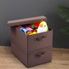 HOONEX Linen Foldable Storage Bins with Lids, 2 Pack, Storage
