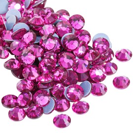 Beadsland Hotfix - 1440 diamantes de imitación de cristal con parte trasera plana para manualidades, ropa, decoración de bricolaje, fucsia, SS20, 0.18