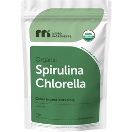 Micro Ingredients Organic Spirulina Chlorella Tablets, 720 Count | 4 Month Supply | 50/50 Algae Blend | Broken Cell Wall | Non-GMO, Filler Free