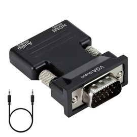 HDMI to VGA Adapter HDMI Female to VGA Male Converter Connector Adapter with Full HD 1080P Jack Stereo Audio Video Output HDMI to VGA Cable for Monitor TV Computer Laptop PC Projector and More Silver