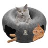 Deberris Peekaboo Cat Cave Bed Tunnel Dual-Level Design with Donut