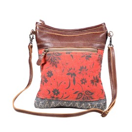 Myra Bags Bloom Canvas, leather & Rug Crossbody Bag S-1908
