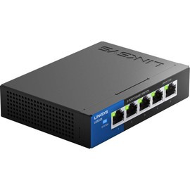 Linksys LGS105: 5-Port Business Desktop Gigabit Ethernet Unmanaged Switch, Computer Network, Wired Connection Speed up to 1,000 Mbps (Black, Blue)