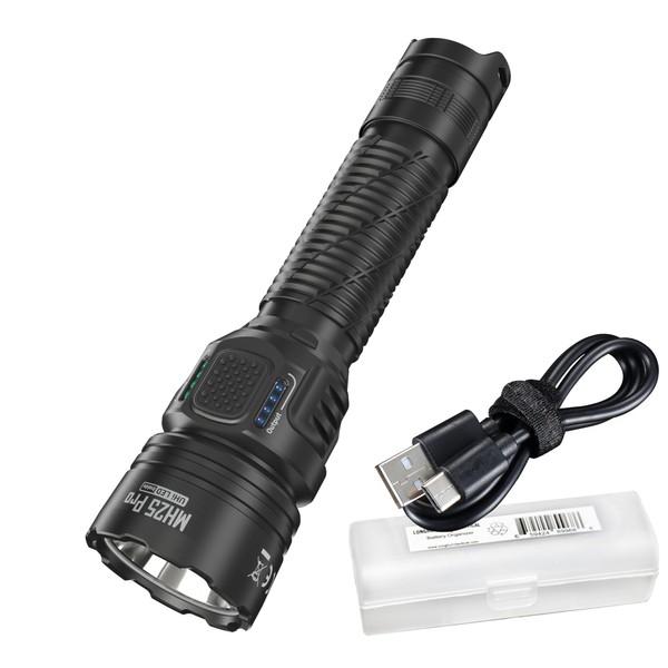 Nitecore MH25 Pro 770 Yard Long Throw Flashlight, 3300 Lumen USB-C Rechargeable Compact Duty Work Light with Lumentac Organizer