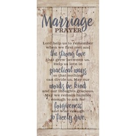 Marriage Prayer Wood Plaque Inspiring Quote 5.5x12 - Classy Vertical Frame Wall Hanging Decoration | Lord, Help us to Remember When we First met | Christian Family Religious Home Decor Saying