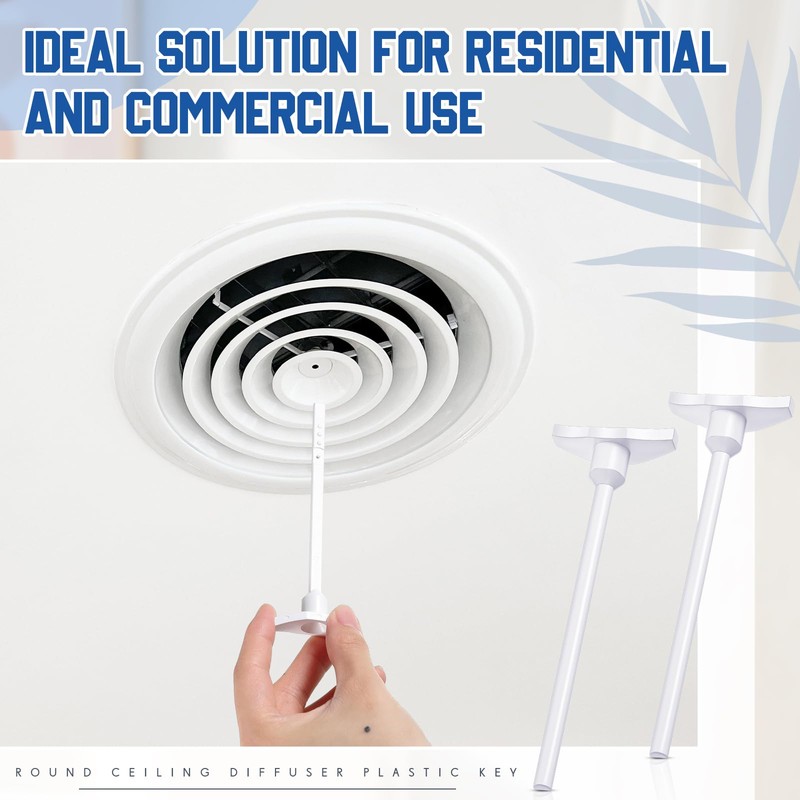 Wonderjune 3 Pcs Round Ceiling Diffuser Plastic Key Handle, Vent