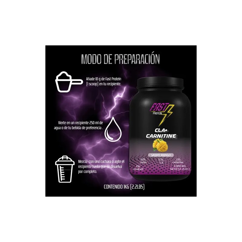 Fast Protein Cla Carnitina 1kg 100 Servs