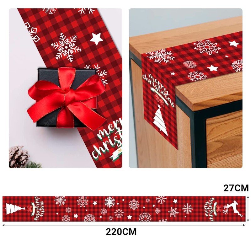 Bright Christmas Table Runner Reindeer Table Runner Christmas Xmas Table