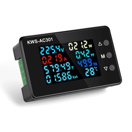 AITIAO AC 50-300V 0-20A Ammeter Voltmeter 110V 220V AC Multimeter 110V 220V 8 in 1 Multifunction LCD Display Digital Current Voltage Power Tester Electric Energy Monitor
