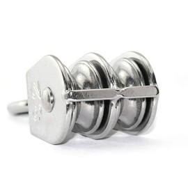 SUPERTOOL Pulley Block, M15 Stainless Steel Double Swivel Pulley Roller for Lifting Rope Lifter Ship Yacht, 1Pcs Pulley Rigging