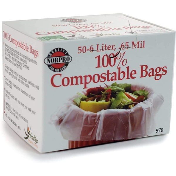 Norpro 100% Compostable Bags, 50 Count (870) , Grey