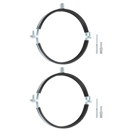 sourcing map 2 Pcs Adjustable Pipe Bracket Clamp, 6.3-6.6"(160-168mm) Wall Ceiling Mount Split Ring Pipe Hanger Galvanized Iron Pipe Strap Support with Screw & Expansion Tube for Pipe Tube