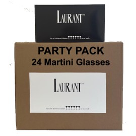 LAURANT Crystal Clear Unbreakable Plastic Martini Glasses Tritan Plastic Dishwasher-Safe BPA-free Perfect for Parties, Made in the USA Bulk Pack (10 oz Set of 24)