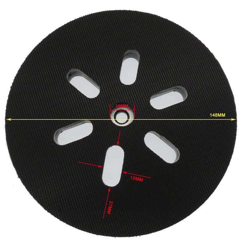 SHEAWA 6" 150mm Sanding Backing Pad Hook Loop 6 Hole