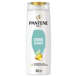 Pantene Shampoo Con Acondicionador, 2 En 1 Para Cualquier Tipo De Cabello Pantene Cuidado Clásico Con Pro-vitaminas, Vitamina E Y Aloe Vera 400 ml