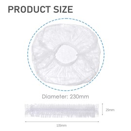100PCS Disposable Shower Caps, 44cm Shower Cap, Plastic Shower Caps, Thick Clear Waterproof Shower Cap, for Home Use, Hotel, Spa, Travel