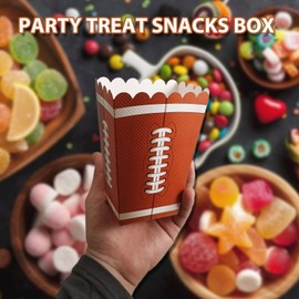 12 Pcs Football Popcorn Boxes Paper Football Party Popcorn Buckets Football Game Day Supplies for Football Themed Birthday Party Taligate Party Favors