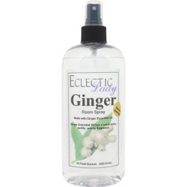 Ginger Room Spray (Double Strength), 16 Ounces, No Artificial Colors, Parabens, or Preservatives - Fragrant Aromatic Room Mist For Home, Room, Office, Made With Essential Oils