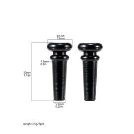 RuiJOTWAT 2Pcs Ebony End Pins Endpins For Acoustic Guitar Bridge Pins Pegs Guitar Parts Replacement