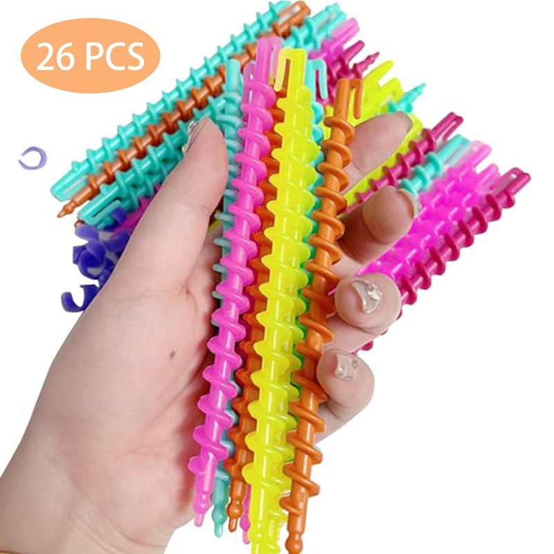 26Pcs Convenient Spiral Hair Perm Rod Set Heatless Wave Spiral