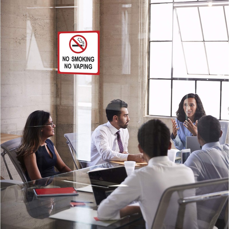 No Smoking Sign Stickers 8 x 8 Inches Indoor &