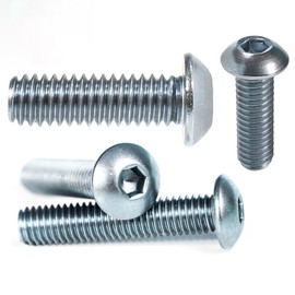 M4 (4mm x 5mm) Button Head Screws Allen Socket Bolts Screws High Tensile Steel 10.9 Grade ISO 7380-1 (Pack of 20) M09A