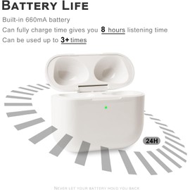 Chillyfar Compatible with Air Pods 3rd Charging Case for AirPod 3 Gen Charger Case Only Replacement Wireless Charging Cases Bluetooth Button Pairing Sync Support Wired & Wireless - Without Earbuds