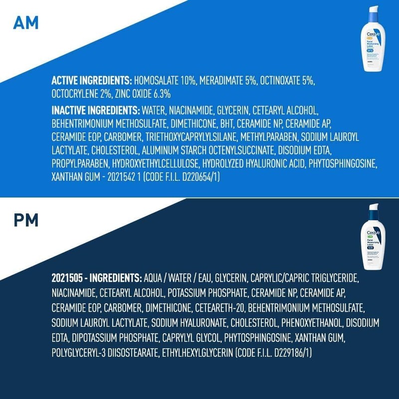 CeraVe Facial Moisturizing Lotion 3oz. AM/PM Bundle