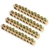 VILLCASE 10 Pcs 12 Holes Earthing Rod Distribution Cable Brass