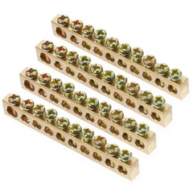 VILLCASE 10 Pcs 12 Holes Earthing Rod Distribution Cable Brass Screw Clamp