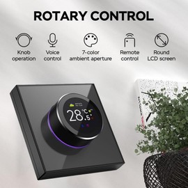 Programmable WiFi Thermostat Smart Temperature Controller, Voice Household Thermostat Controller, 2 Way Rotating Smart Knob Controller with Light