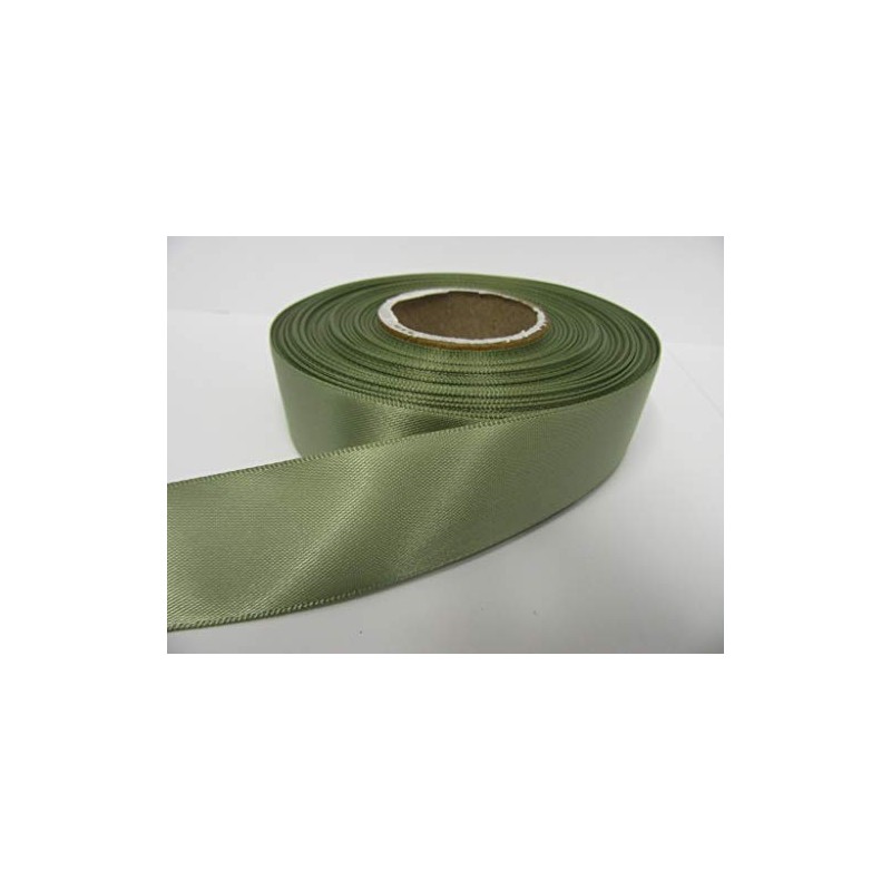 2 metres of 25mm Satin Ribbon Moss Dusky Sage Green