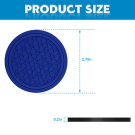 KHGUZ 4PCS Car Cup Coasters, Non-Slip Automotive Insert Cup Holder Pad, Waterproof Dustproof Vehicle Interior Decorative Embedded Drink Mat Accessories, Universal for RV, SUV, Truck (Blue)