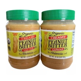 TJ's Trader Joe's Organic Creamy Salted Peanut Butter Valencia 16 oz Pack of 4