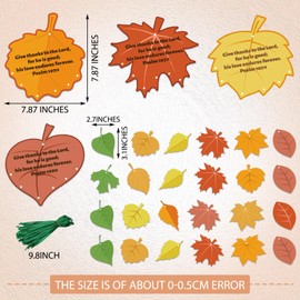 Geyee 16 Kits Thankful Leaves Craft Kit for Kid Bible Christian Crafts Kit Fall Arts and Crafts for Kids Fall Activities for Kids DIY and Fun Home Activities