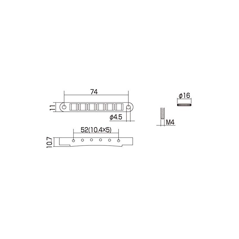 Solo Pro Archtop Ebony Guitar Bridge With Nickel Gotoh Tune-O-Matic