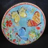 Pier 1 Imports Porcelain 9” Plate Butterflies Flowers NEW