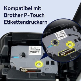10 x 12 mm 0.47 White Tape Compatible with Brother P-touch Tapes, Compatible with Brother TZe-231 TZ Tape 12 mm for Label Maker P touch 1010 H105 1000 1005 1280 D400, 10 Rolls Black on White