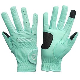 eGLOVE Equest Grip Pro Leather Touch Screen Riding Gloves - Mint Green, Large