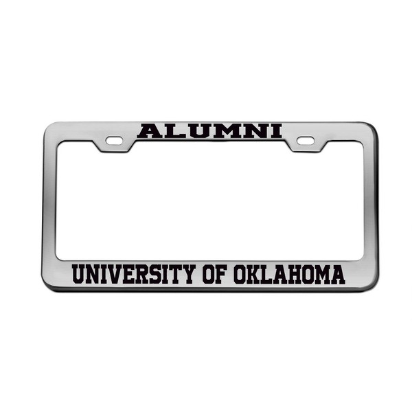 Alumni University of Oklahoma University Chrome License Plate Frame Tag Black